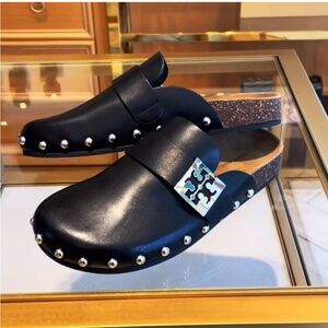 Tory Burch Mellow Studded Mule Black